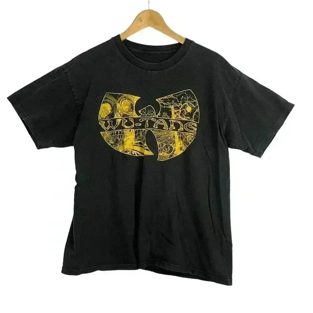 Wu-Tang Clan Black Tee MEDIUM Crew Neck T-Shirt Short Sleeve Men's Music Hip Hop